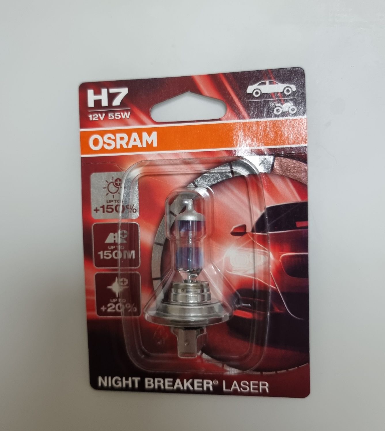 Оригинальные лампы OSRAM Night Breaker LASER +150% H7 64210NL