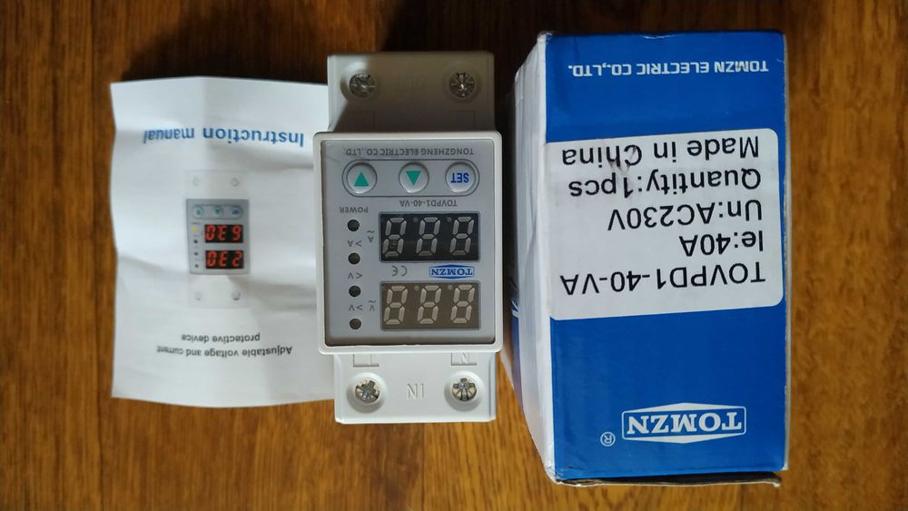 Защитное реле контроля напряжения 220В 40/63А с ЖК-дисплеем