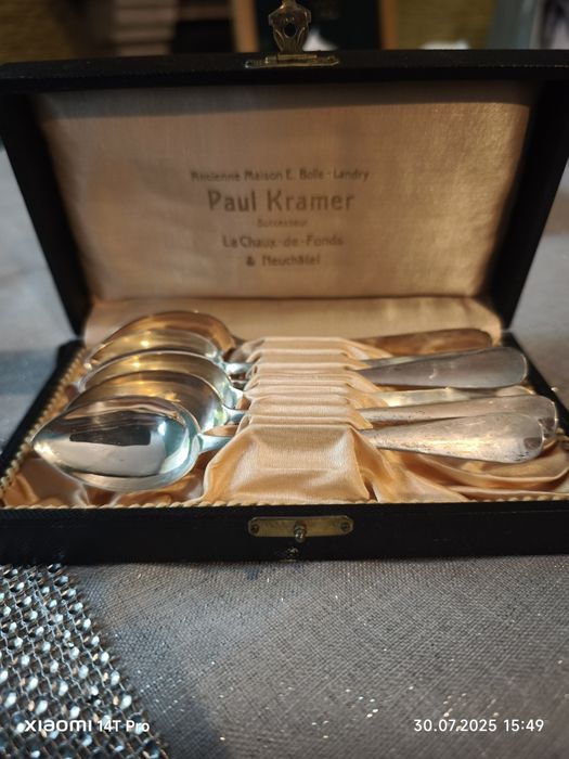 Zestaw 6 srebrnych łyżeczek Paul Kramer
