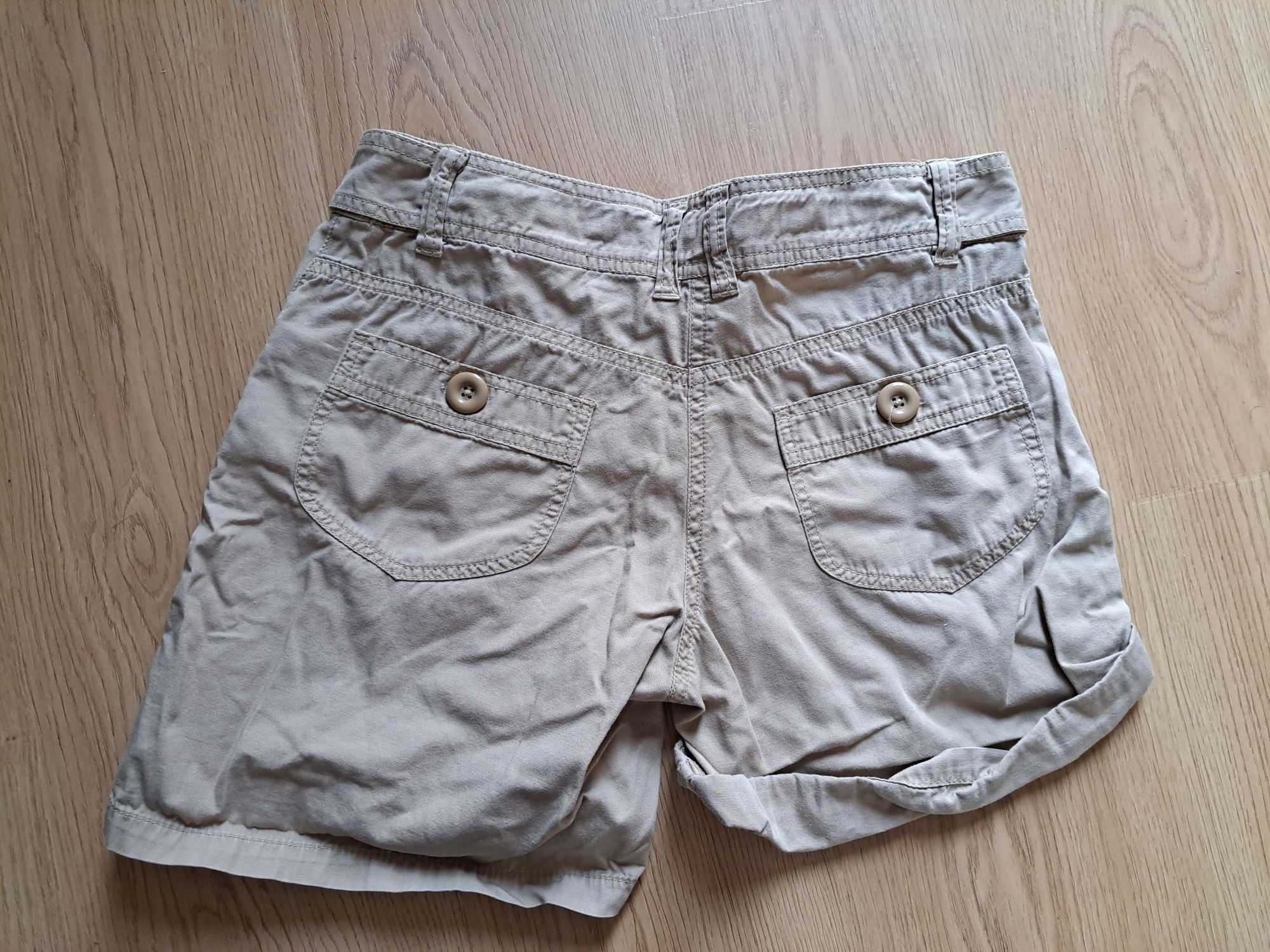 Szorty H&M 34 xs beżowe lato