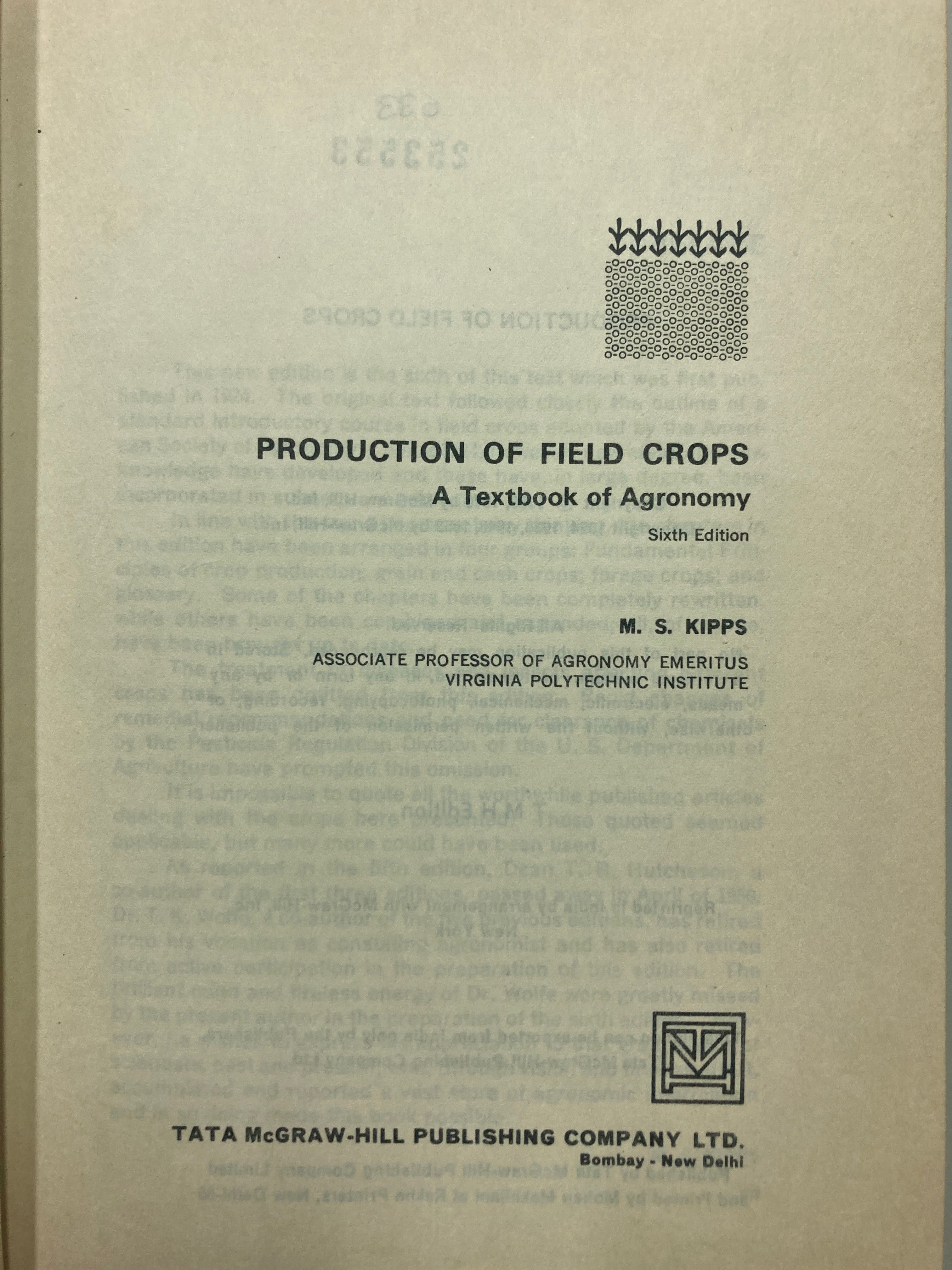 Production of field crops