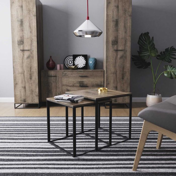 Стіл журнальний 2 в 1 Ascet в стиле Лофт 53х53х53 и 49х49 см, 2 куба