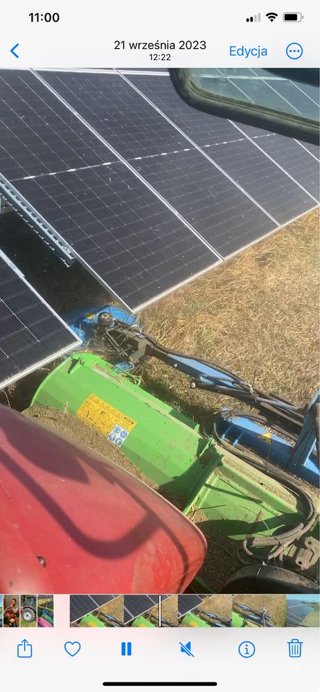 Koszenie trawy, równanie terenu na farmach fotowoltaicznych