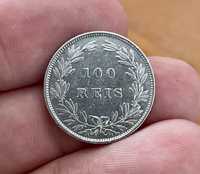 Moeda 100 Reis 1886 prata