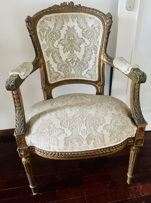 Conjunto de Canapé e dois cadeirões Luís XV