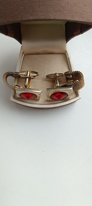 Spinki do mankietow z okresu PRL z lancuszkiem