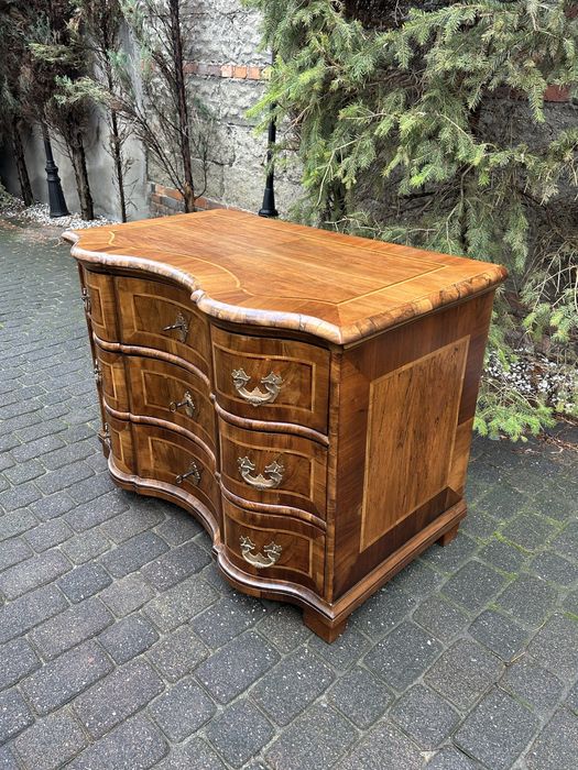 Antyczna Komoda Barokowa XVIII Wiek Intarsja Ludwik Po Renowacja