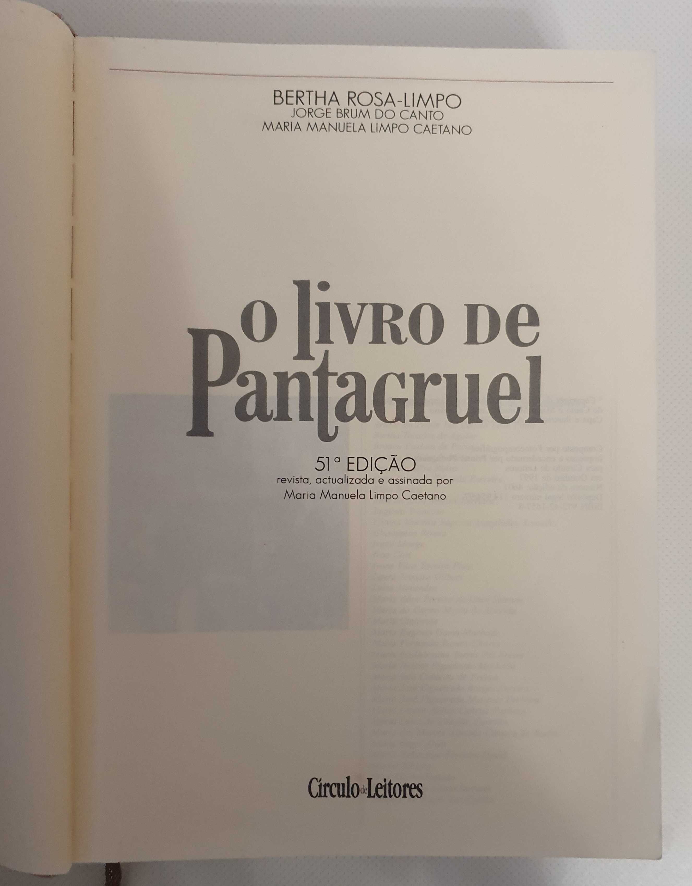 Livro Pantagruel - Bertha Limpo/Jorge Canto/Maria Caetano, 51ª ed.1997