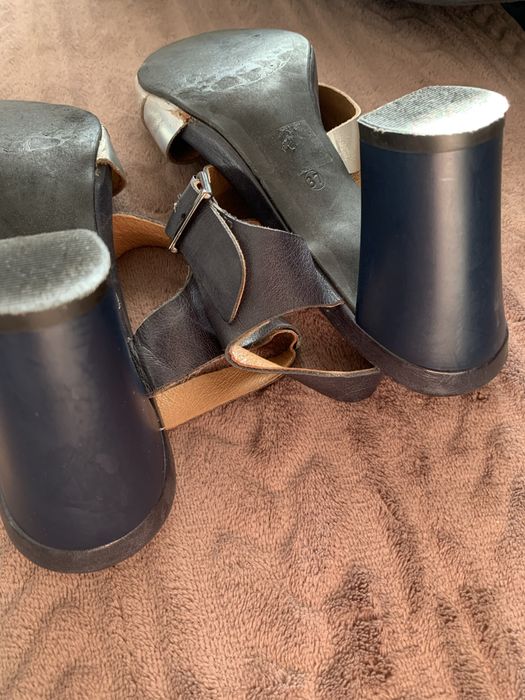 Sandaly granatowe srebrne Eksbut 37,5 skora