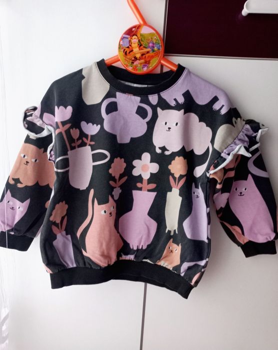 Lindex komplet set bluza + legginsy 110 kotki koty