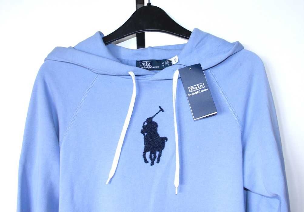 Ralph Lauren niebieska błękitna bluza damska z kapturem xs 34 36 s