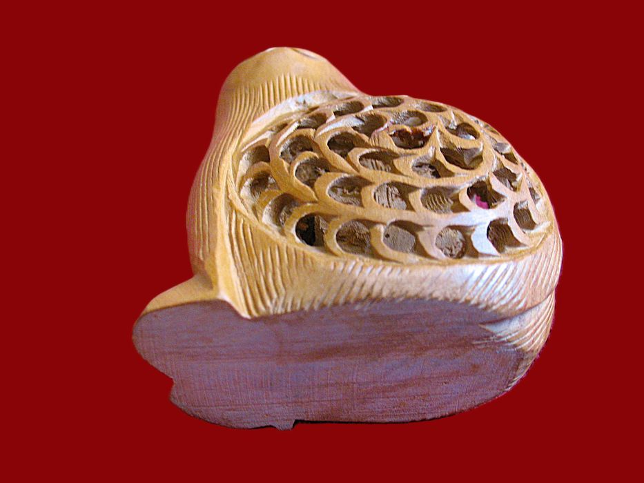 Kot - Stara Figurka - twarde drewno - 10 x 8 x 4 cm Rękodzieło