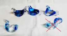 Peças em vidro colorido para decoração