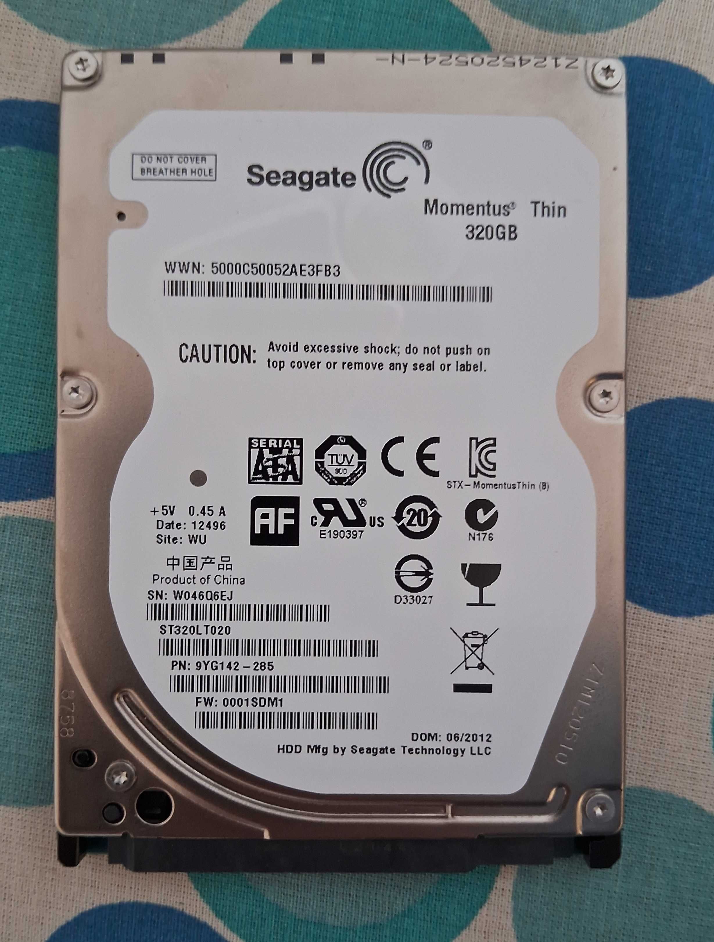 Seagate Thin 320Gb HDD 2.5 тонкий жёсткий диск винчестер