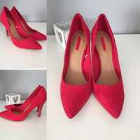 szpilki damskie pantofle buty czerwone nowe Pull&Bear roz 39