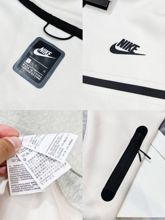 Nike Sportswear Zip-Up Hoodie 'Tech Fleece' in Mottled White