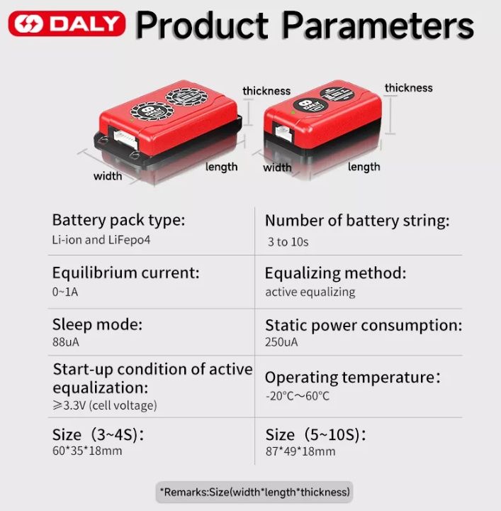 Активний балансир active balancer DALY 8S, 10s струм 1a