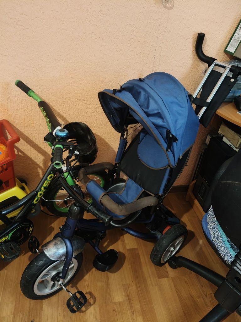 Детский велосипед с родительской ручкой