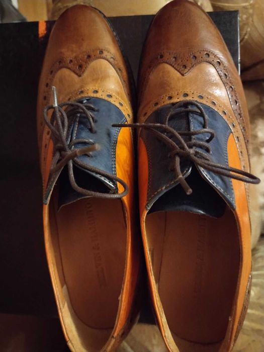 Туфлі-броги оксфорди спектатори шкіряні чоловічі Melvin & Hamilton 40р