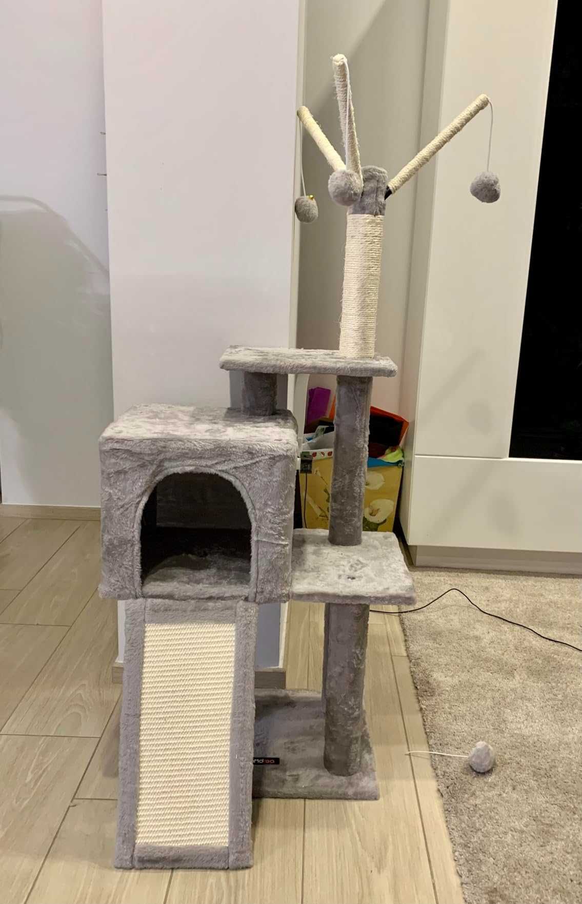 Drapak legowisko domek wysoki dla kota słupek do drapania NOWY 118 cm