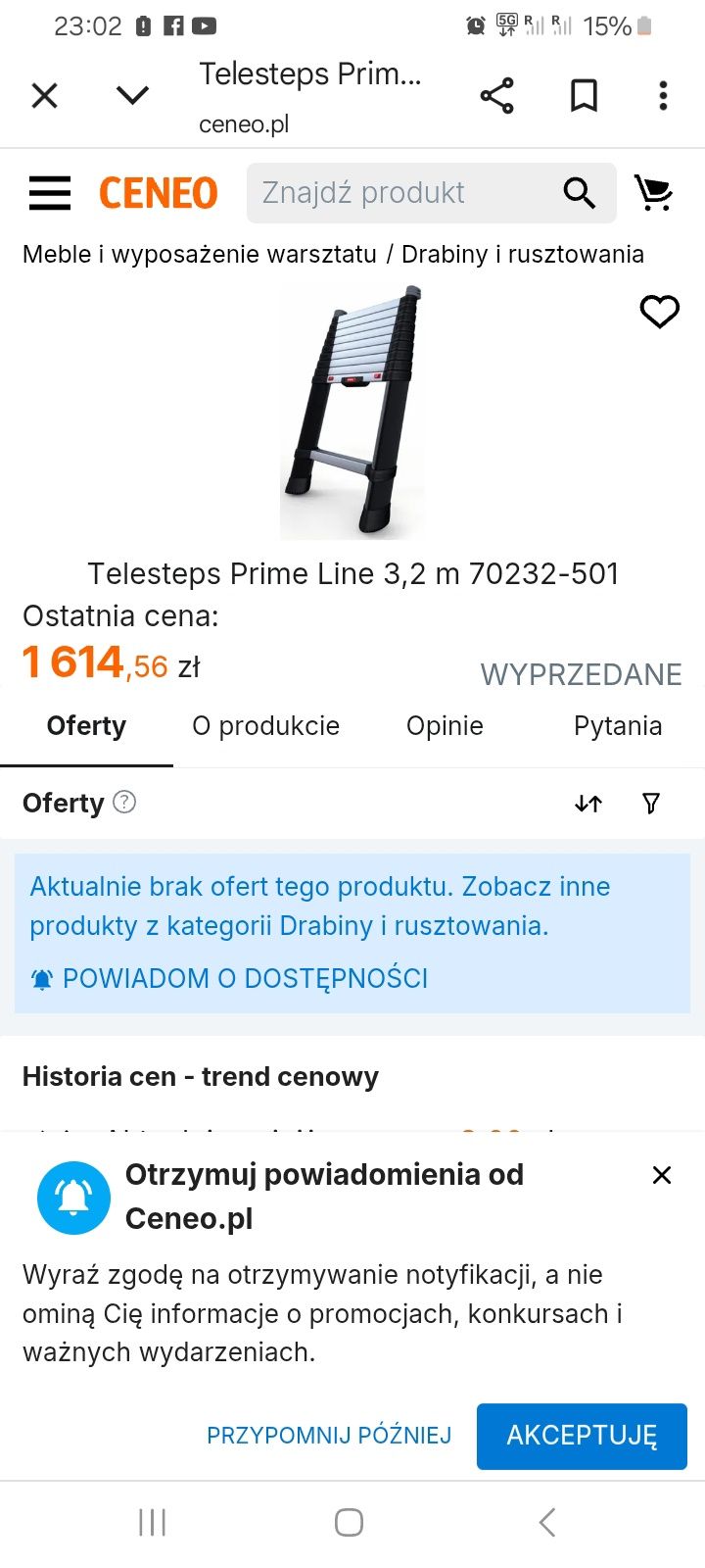 Drabina aluminiowa teleskopowa 3,2m