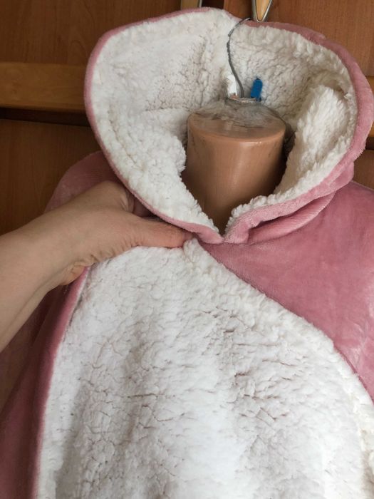 Меховушка, плюшева, кофта, худи, довга, 2-3XL.  слип, пижама