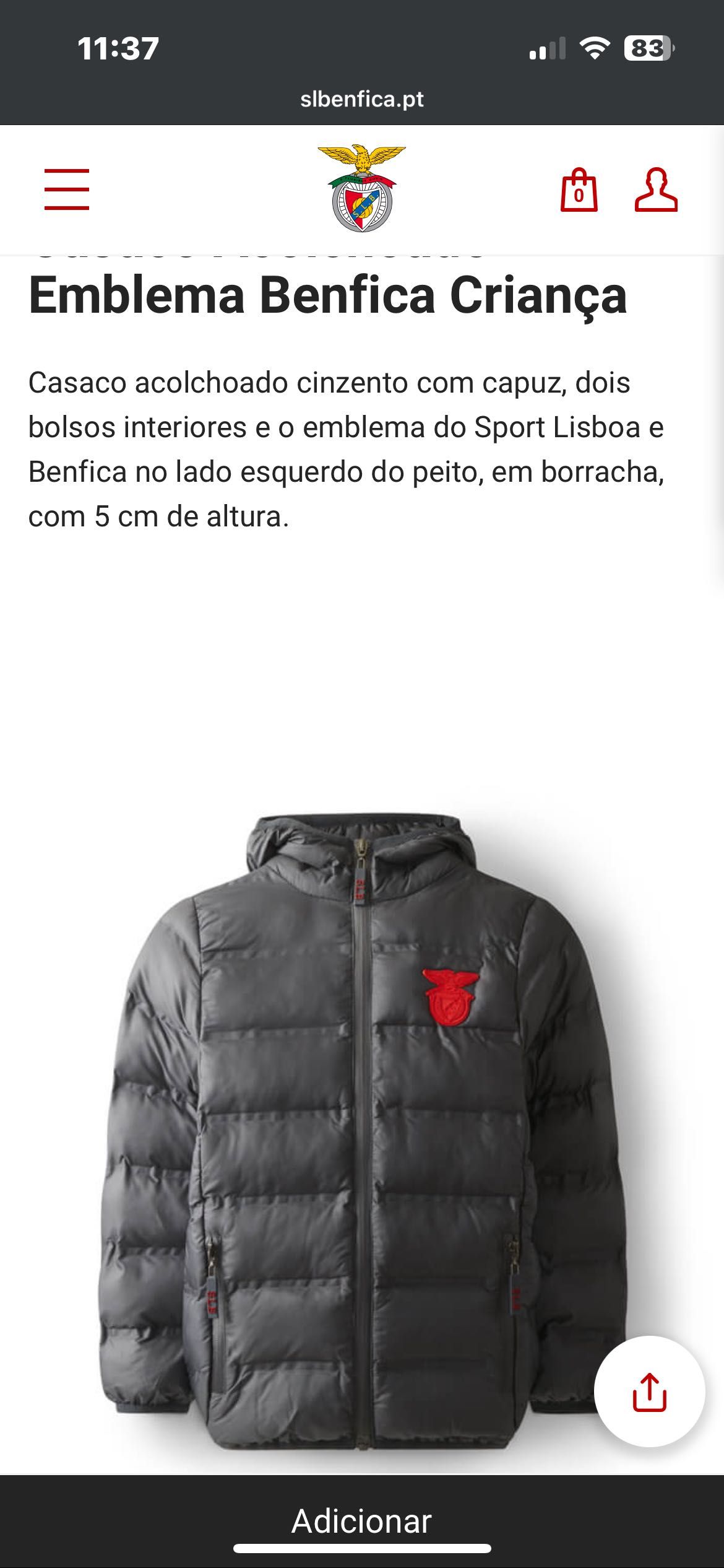 Blusão Benfica novo