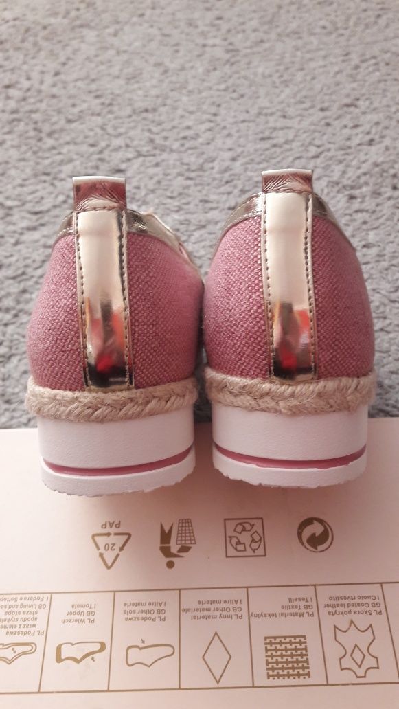 Nowe Espadryle na platformie r.38 dł wkl. 24 cm