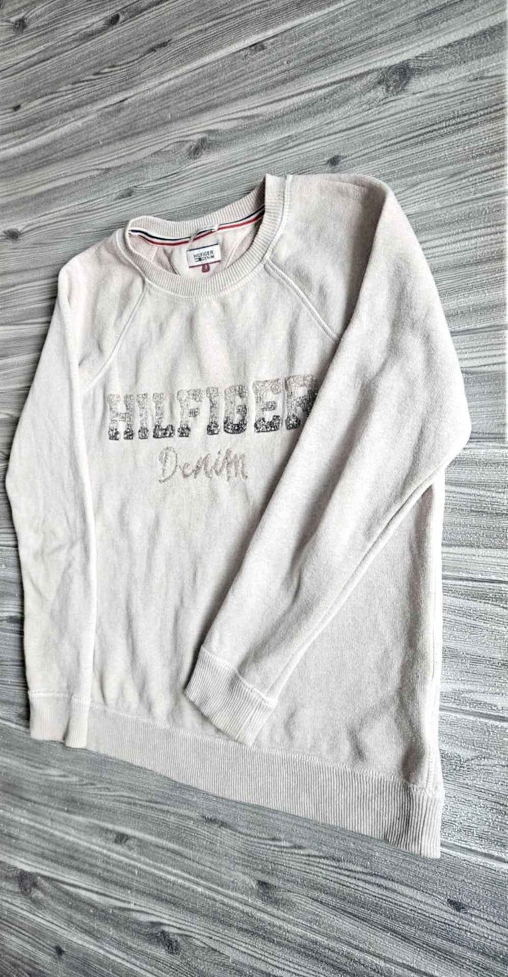 Bluza damska Tommy Hilfiger beżowa ocieplana S M modna jesienna zimowa