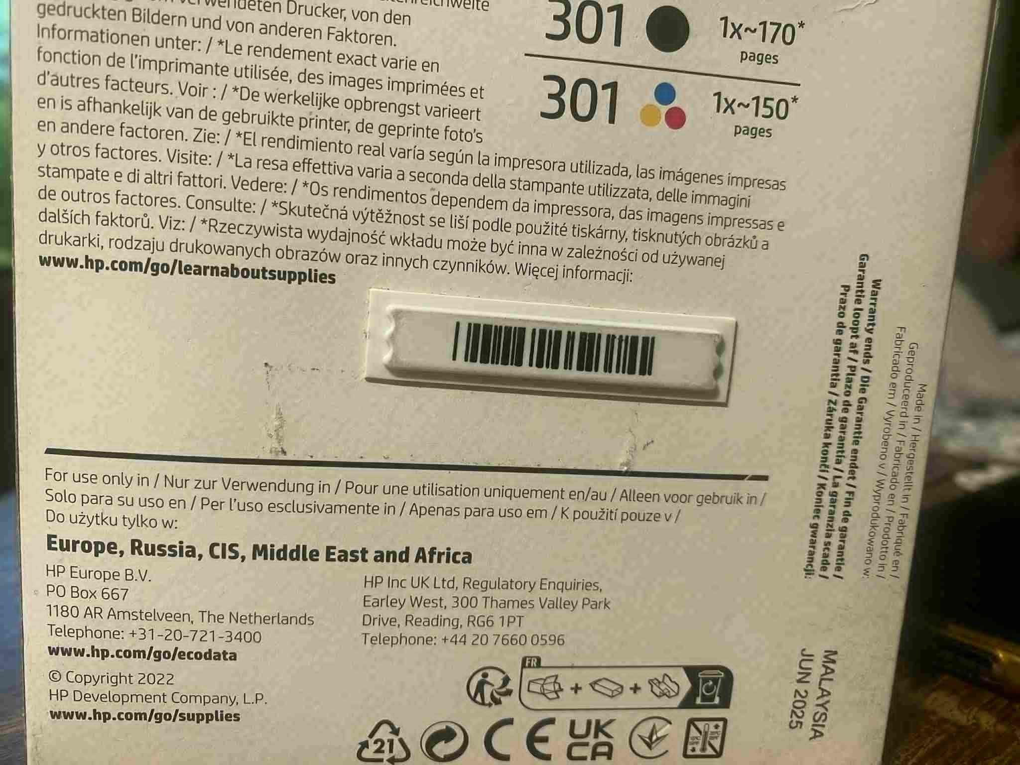 Tusz HP 301 2- pack