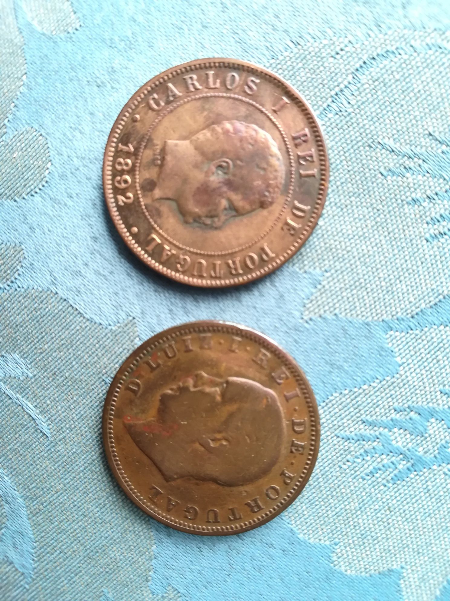 Moedas de bronze D. Carlos I e D. Luis I