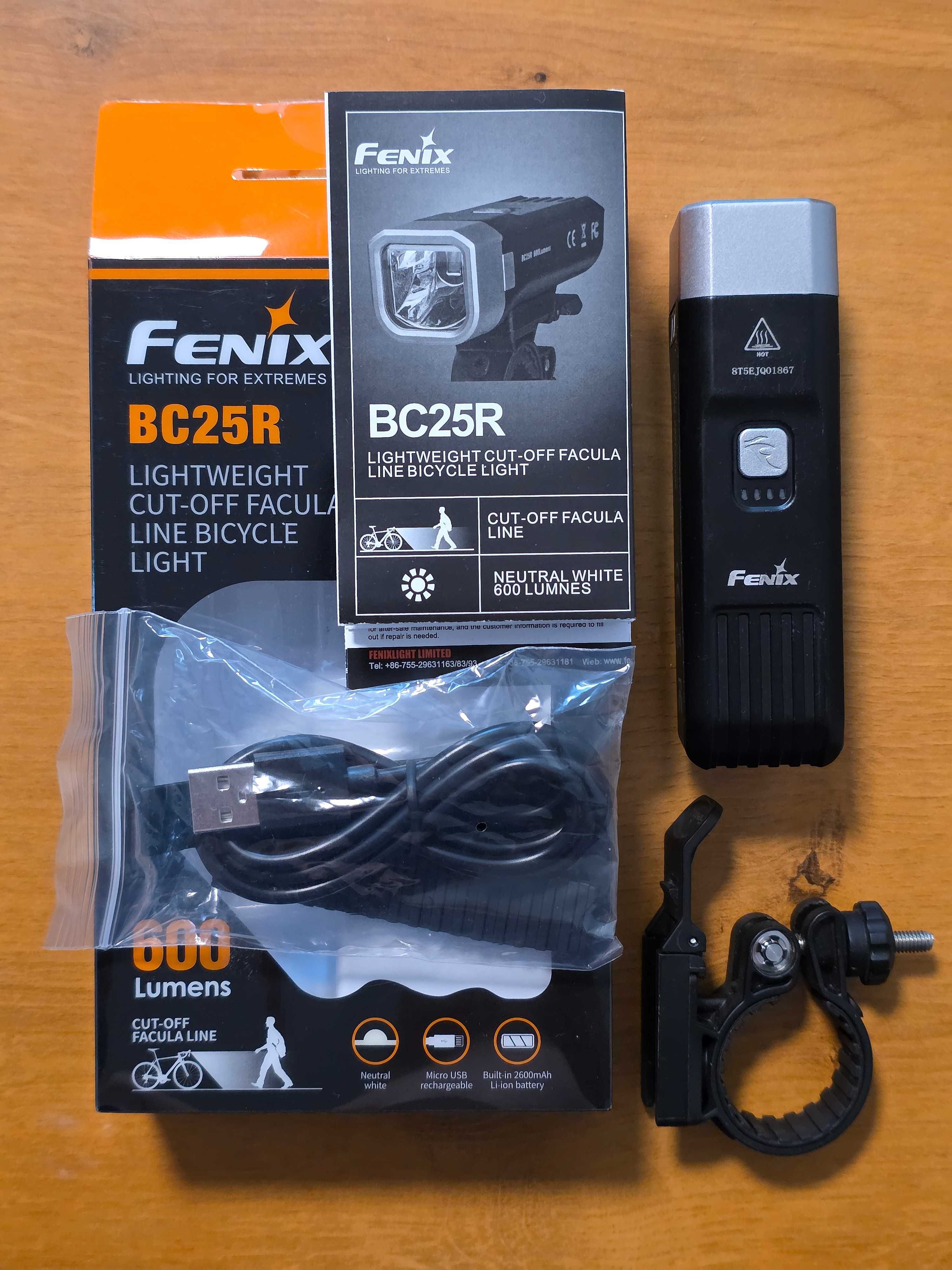 Lampka rowerowa Fenix bc25r, 600 Lm
