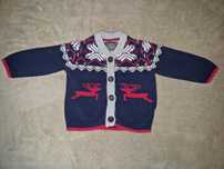 Sweter świąteczny renifery granatowy Cool Club r. 68 zapinany kardigan