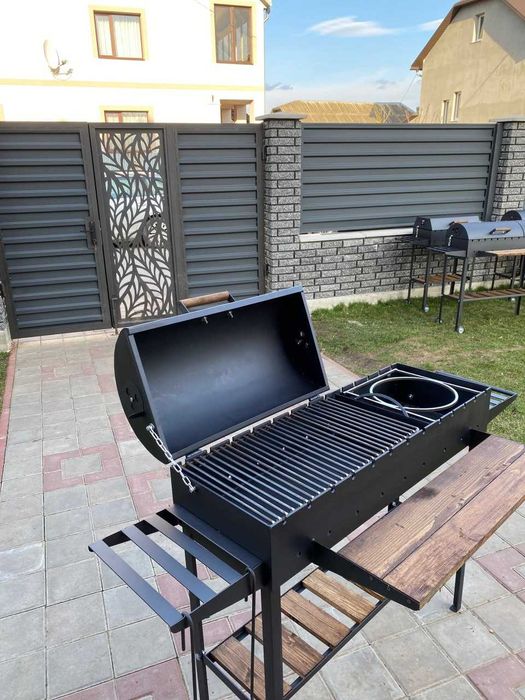 УВАГА!Метал 5 мм Посилений мангал з кришкою для барбекю на 13 шампурів