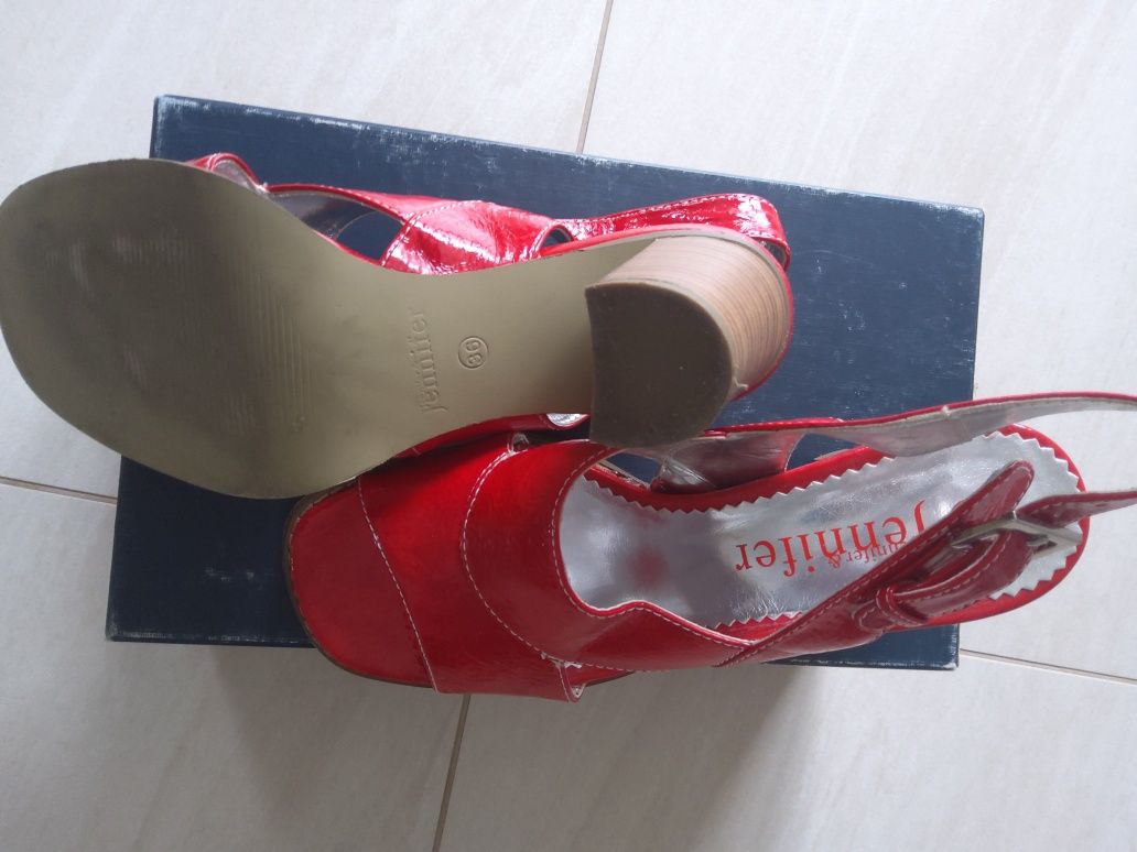 Sandały  czerwone Jennifer roz. 36 raz założone