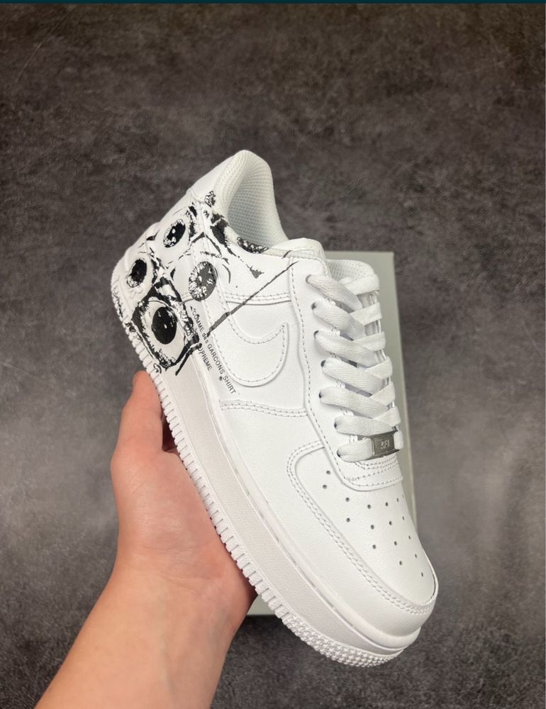 Кросівки Nike Air Force 1 x CDG x Supreme / Форси КДГ Супрім з очима