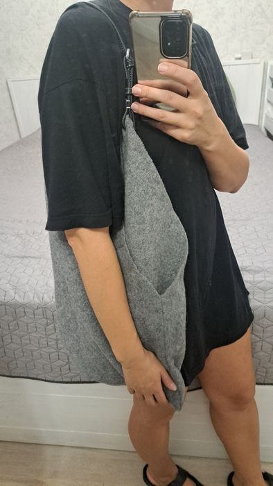 ZARA Вовняна сумка хобо шопер нова (100% вовна)