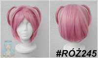 DDLC Natsuki cosplay wig różowa krótka peruka z grzywką