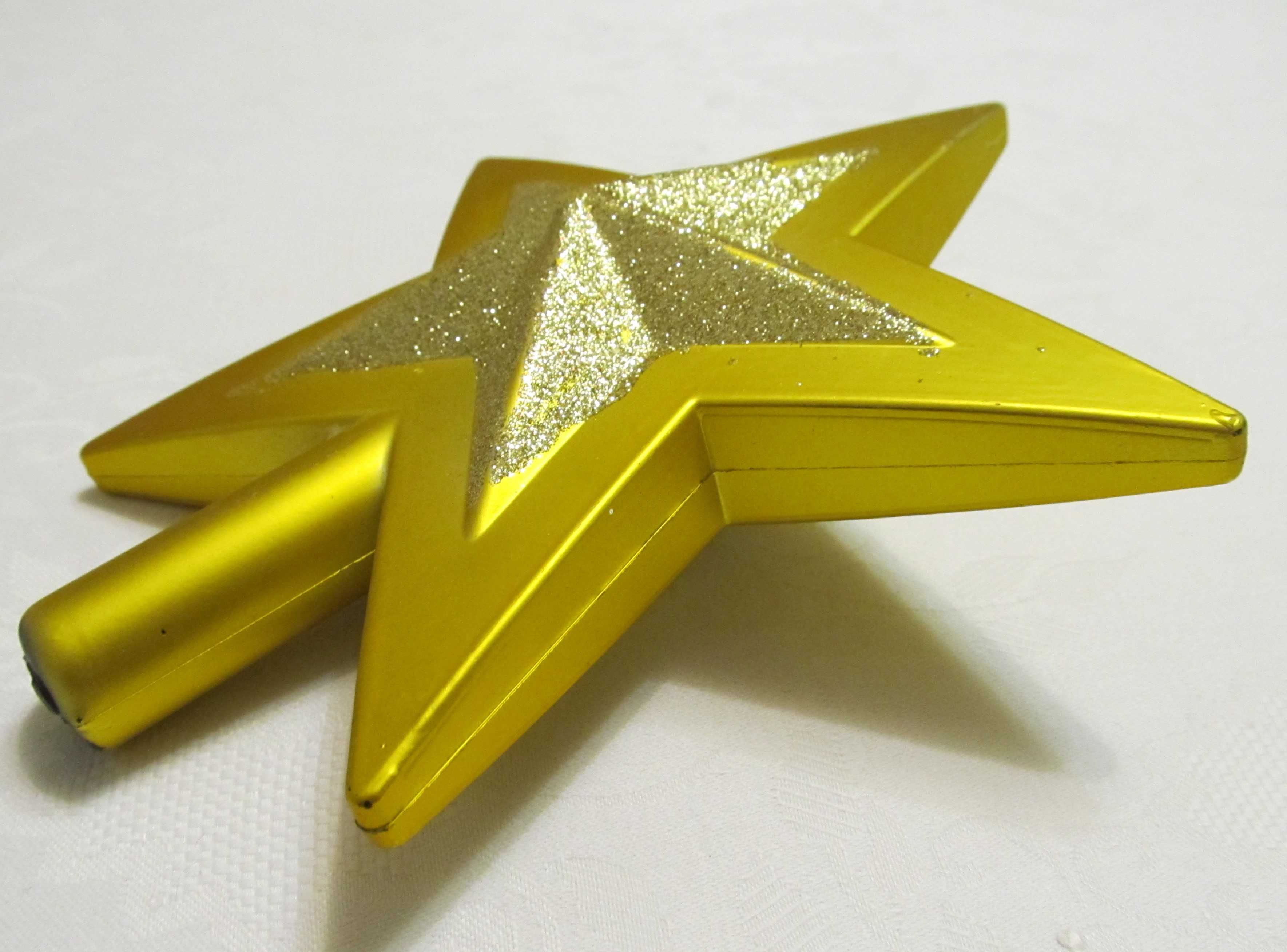 Верхушка на елку украшение "Звезда" золотистая H-20 см б/у