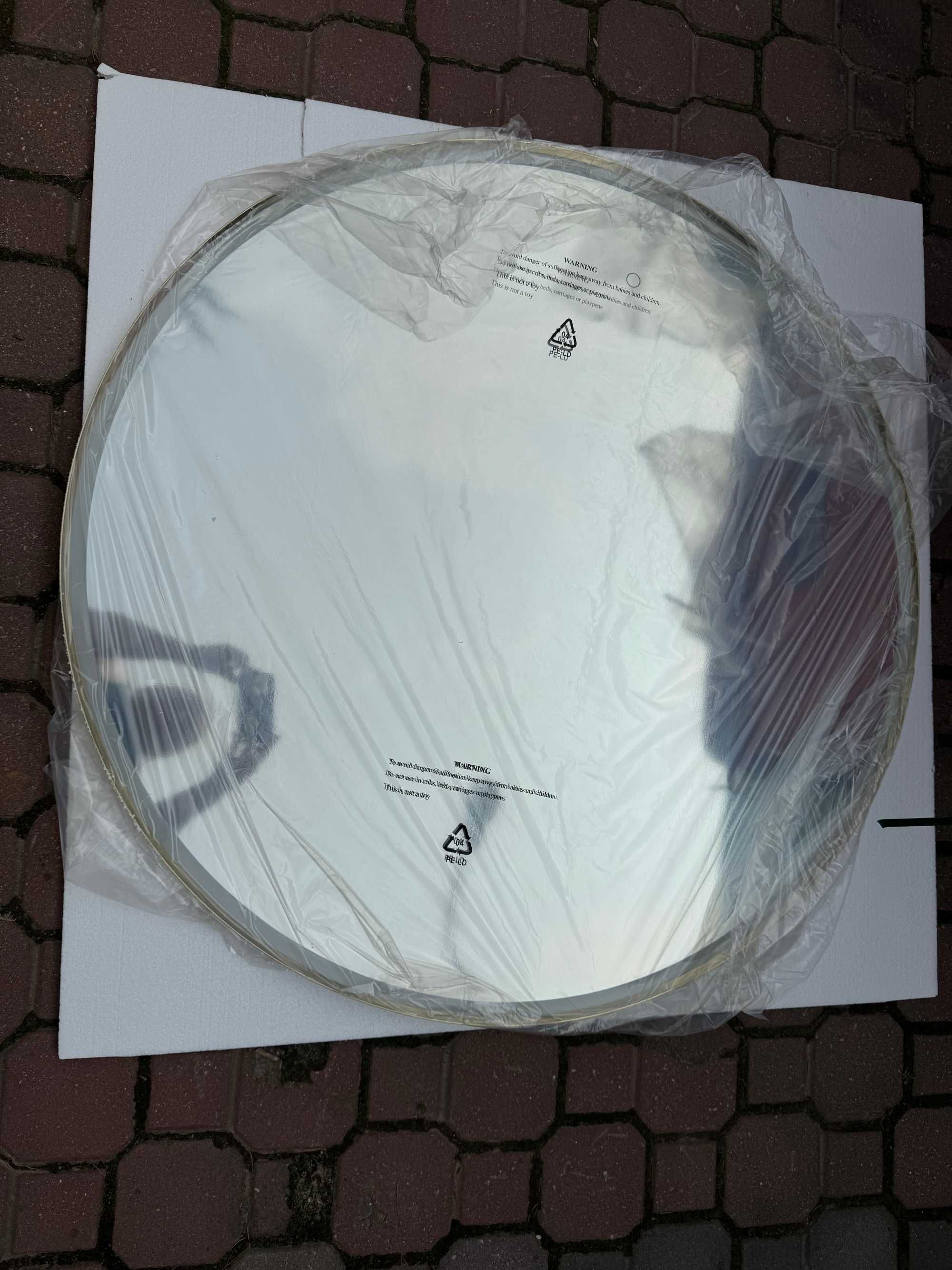 Lustro okrągłe z Led+mata  100 cm rama złoty połysk Corido - 1290 zł