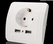 Tomada Eléctrica com 2 Portas USB