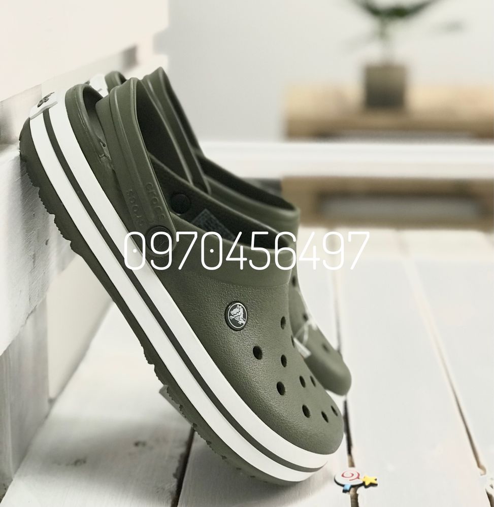 Чоловічі Крокси Crocs ARMY GREEN Мужские Кроксы Летняя обувь 43р