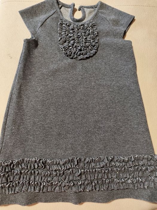 Sukienka dziewczęca 104 tunika dziewczęca grafitowa szara 104