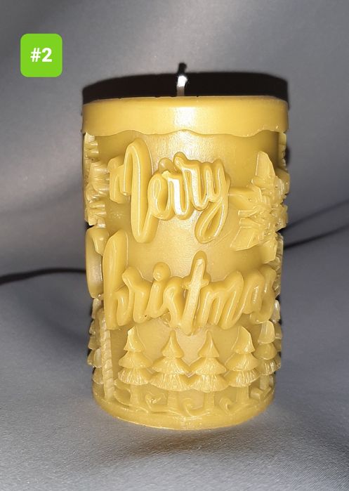 Свічка декоративна, з бджолиного воску #2.