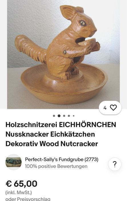 дерев’яний горіхокол–Білка в ручну різьблений