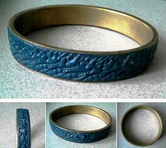 Zielona bransoletka Vintage Unikat PRL