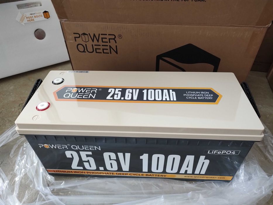 Аккумулятор Power Queen 25.6V 100Ah 2560Wh 24V LiFePO4 USA Батарея