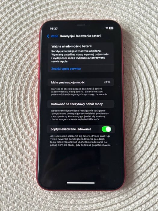 iPhone 11 64 GB (RED) – Idealny stan – Bateria 74% + etui