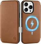 Shieldon naturalne Etui skórzane MagSafe do iPhone 16 Pro Max z klapką