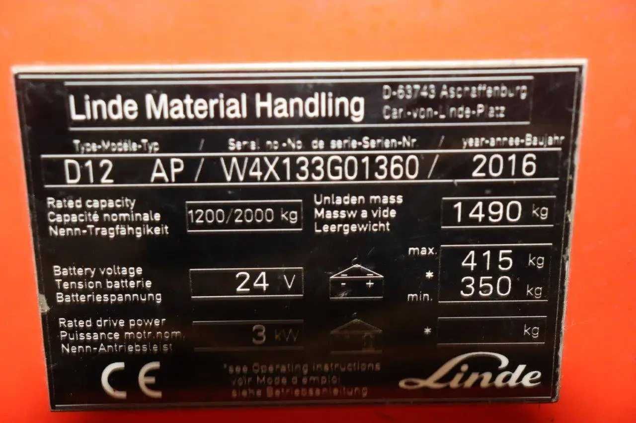 LINDE D12 AP Електричний штабелер